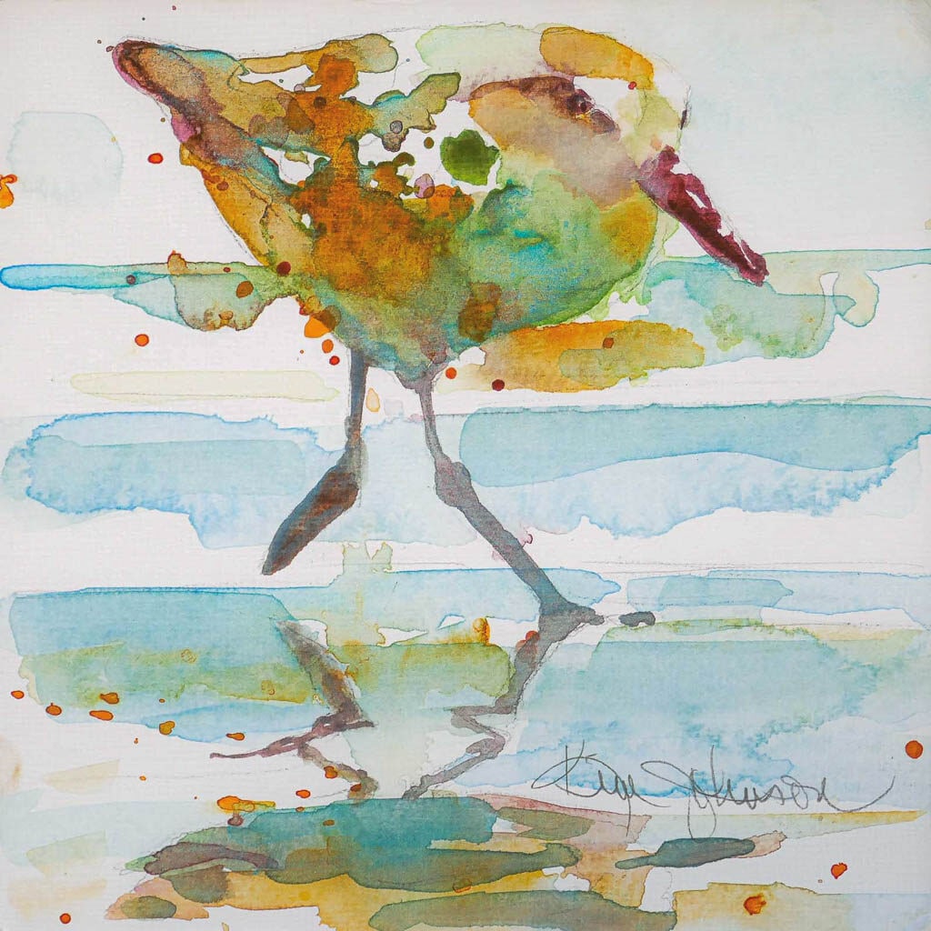 6 x 6" Shore Bird 2 by Kim Johnson