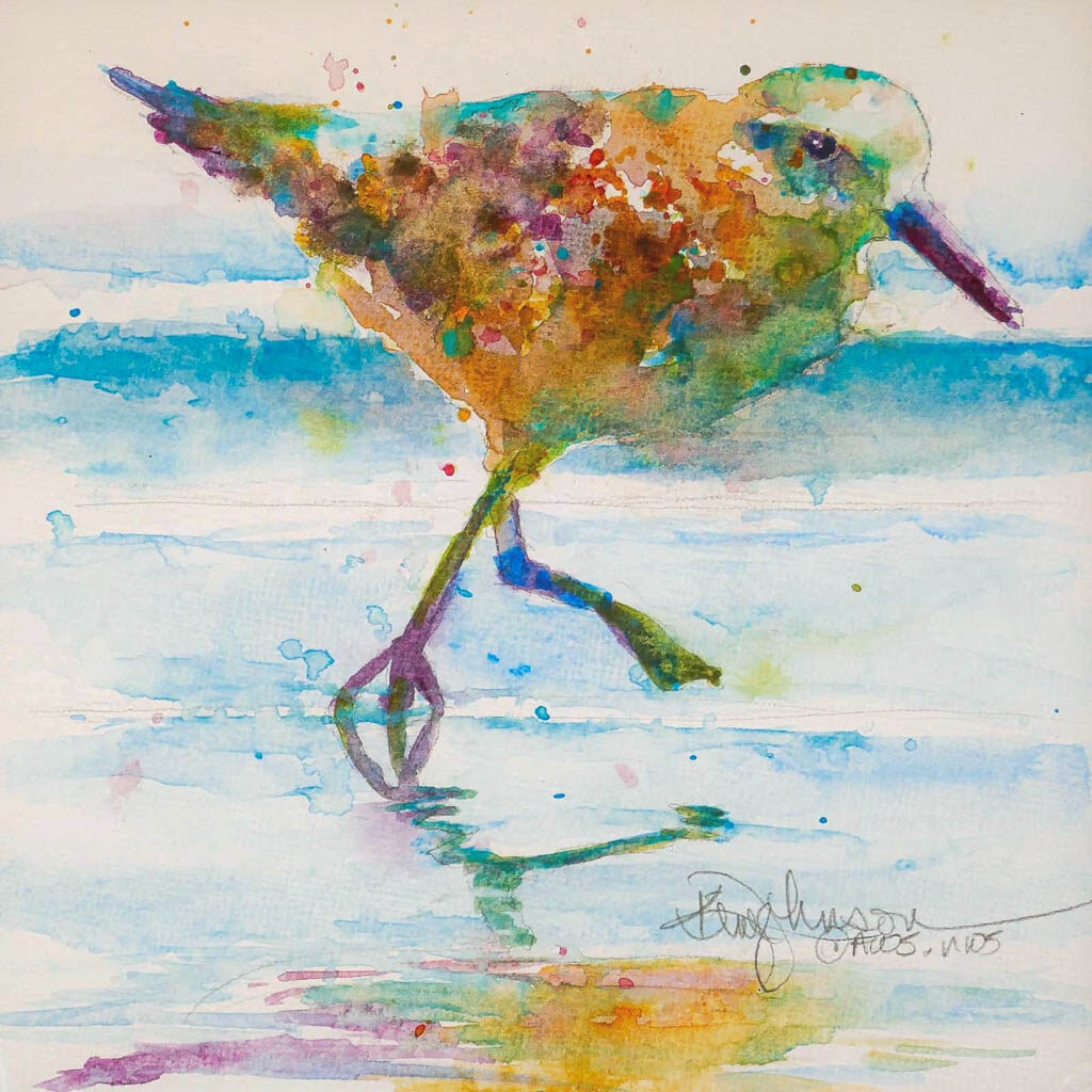 6"x 6" Shore Bird 6 by Kim Johnson
