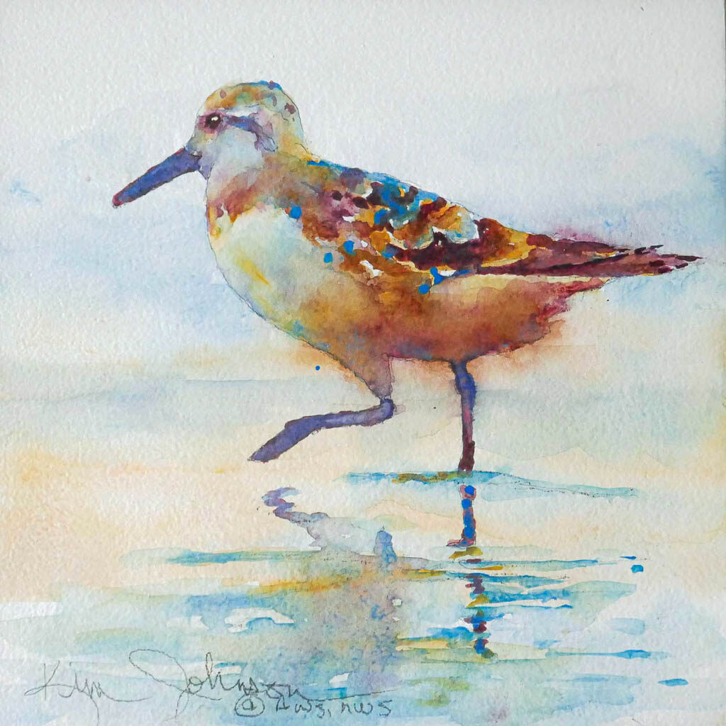 6"x 6" Shore Bird 7 by Kim Johnson